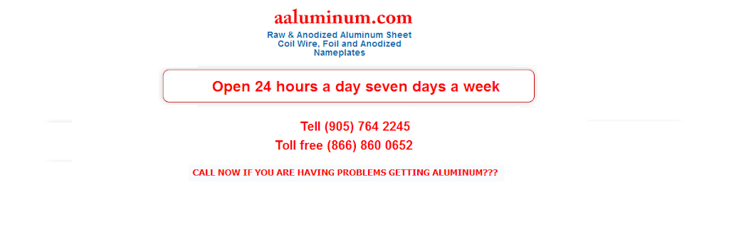Aaluminum Sheet & Wire | 3679 Weston Rd, North York, ON M9L 1V8, Canada | Phone: (905) 764-2245