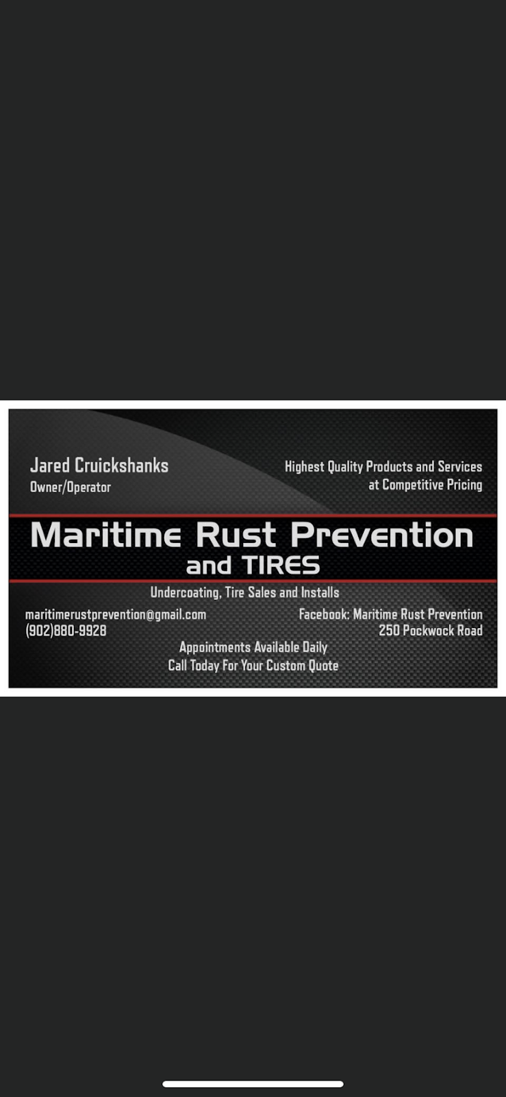 Maritime Rust Prevention | 250 Pockwock Rd, Hammonds Plains, NS B4B 1N5, Canada | Phone: (902) 880-9928