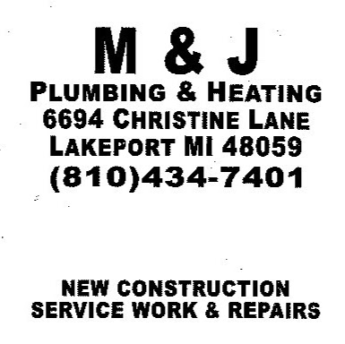 M & J Plumbing | 6694 Christine Ln, Burtchville Township, MI 48059, USA | Phone: (810) 434-7401