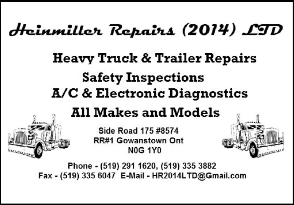 Heinmiller Repair Ltd | 8475 Road 175, Gowanstown, ON N0G 1Y0, Canada | Phone: (519) 291-1620