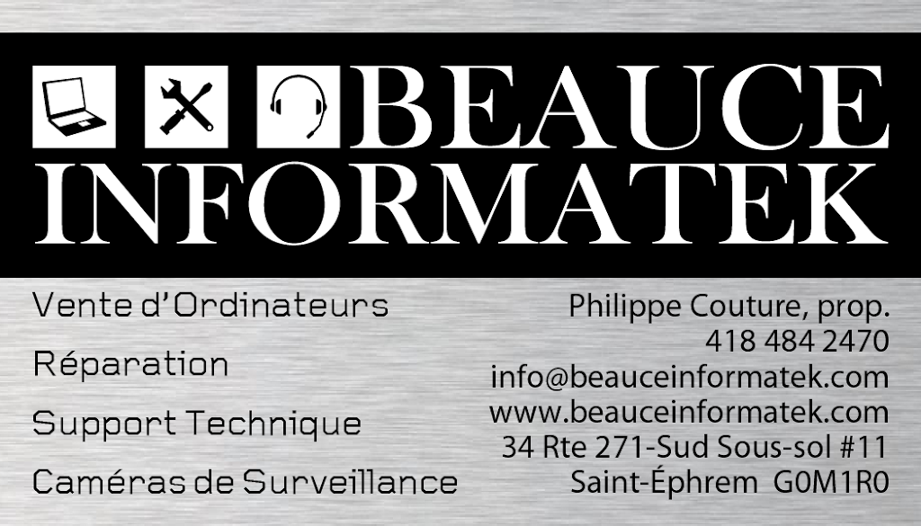 BEAUCE INFORMATEK | 34 Route 271 Sud Sous-Sol, Suite #11, Saint-Éphrem-de-Beauce, QC G0M 1R0, Canada | Phone: (418) 484-2470