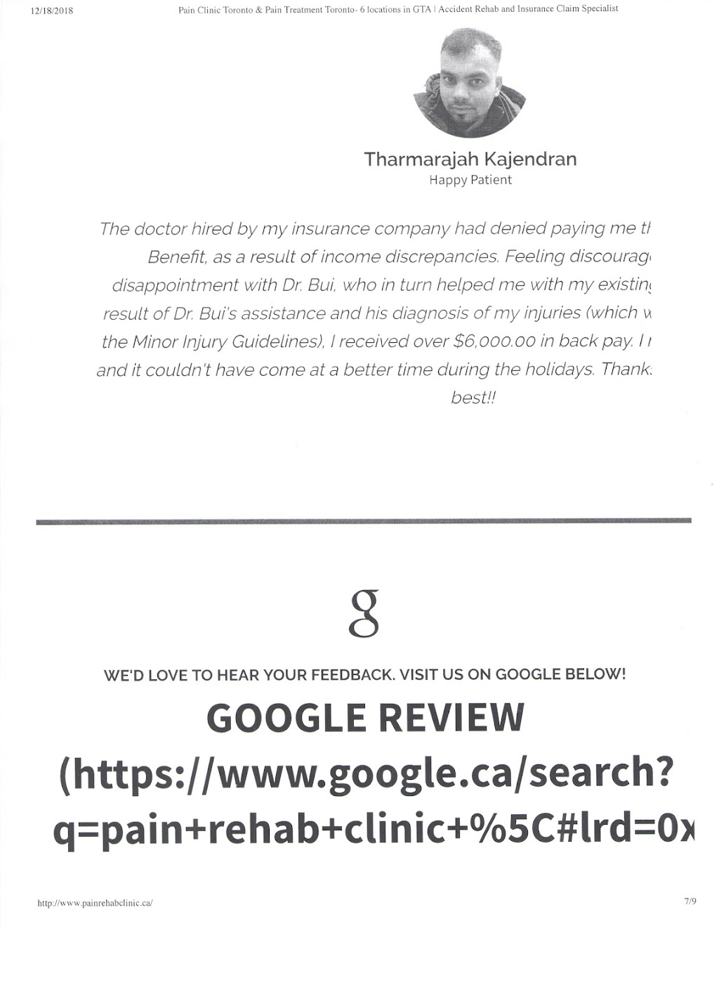 Pain Rehabilitation Clinic | 15 Colborne St E, Oshawa, ON L1G 1M1, Canada | Phone: (905) 240-7788