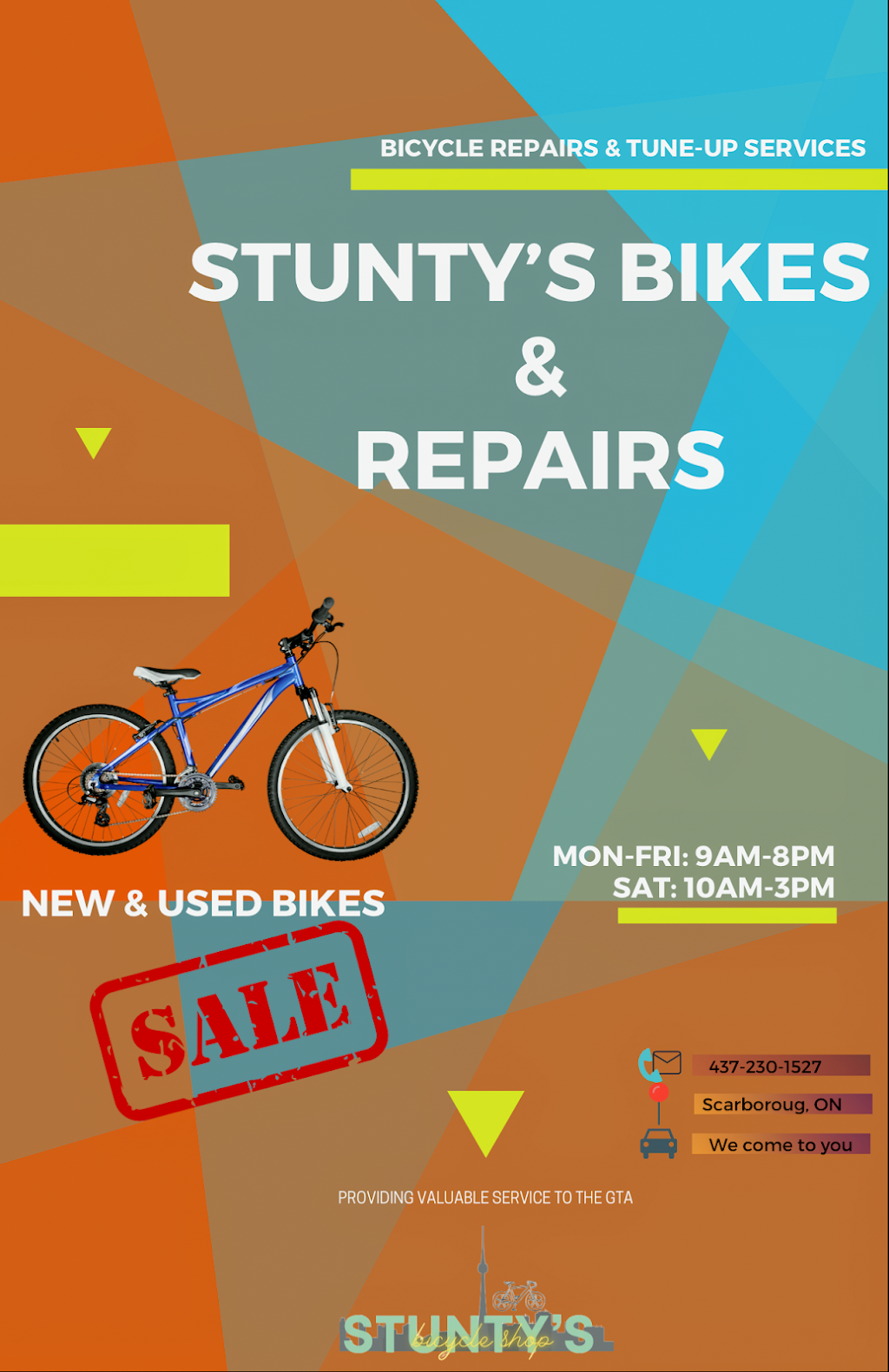 Stuntys Bikes & Repairs | Panda Square, Scarborough, ON M1B 6G4, Canada | Phone: (437) 230-1527