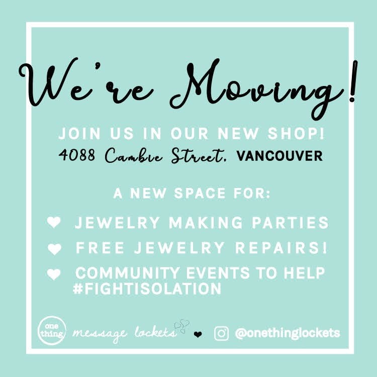 One Thing Message Lockets | 4088 Cambie St #103, Vancouver, BC V5Z 2X8, Canada | Phone: (604) 780-7562