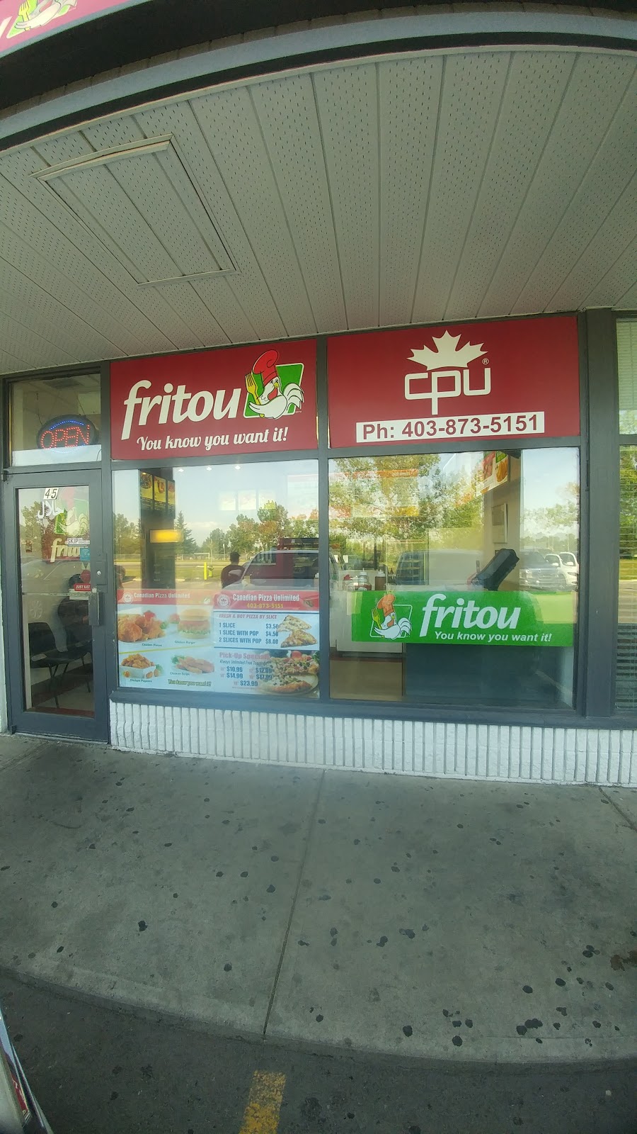 Canadian Pizza Unlimited & Fritou Chicken | 45 Sunmills Dr SE, Calgary, AB T2X 2G6, Canada | Phone: (403) 873-5151