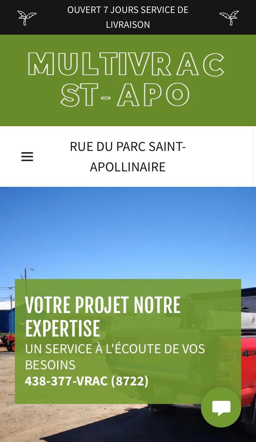 Multivrac St-Apo | 62 Rue du Parc, Saint-Apollinaire, QC G0S 2E0, Canada | Phone: (438) 377-8722