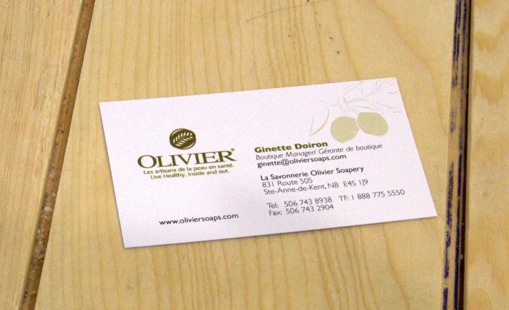 Savonnerie Olivier Soapery | 851 Route 505, Sainte-Anne-de-Kent, NB E4S 1K1, Canada | Phone: (506) 743-8938