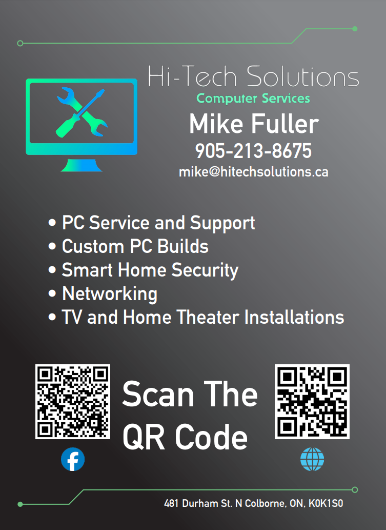 Hi-Tech Solutions | 481 Durham St N, Cramahe, ON K0K 1S0, Canada | Phone: (905) 213-8675