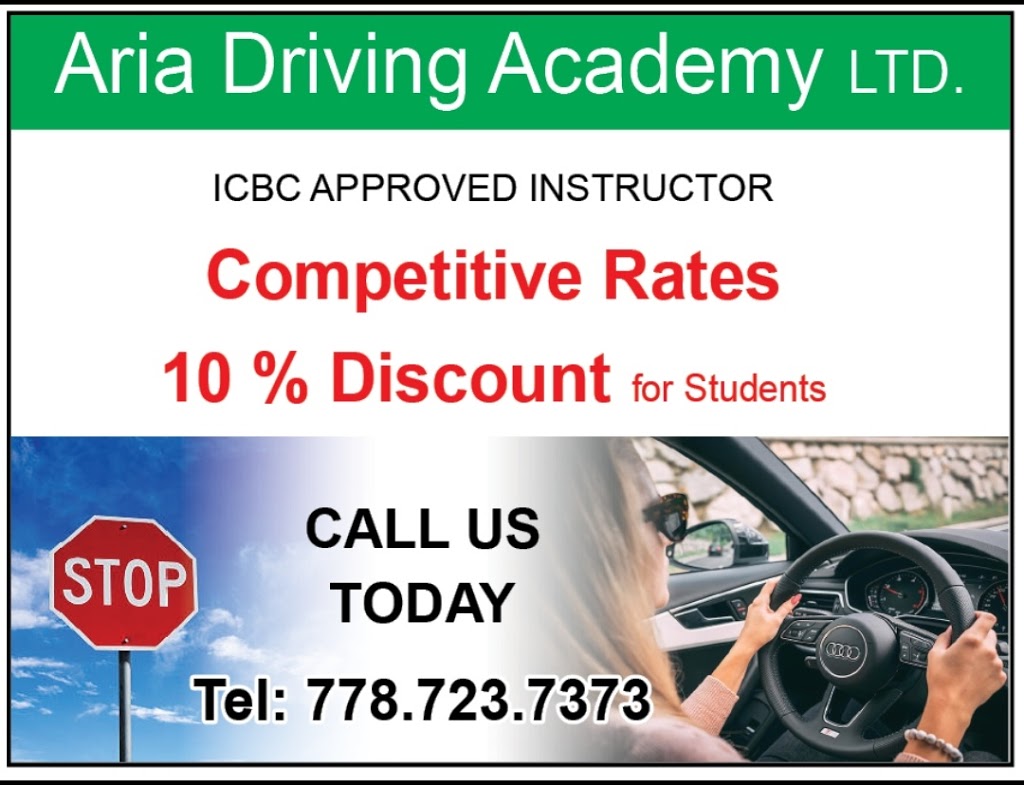 Aria Driving Academy | 3033 Terravista Pl, Port Moody, BC V3H 5A3, Canada | Phone: (778) 723-7373