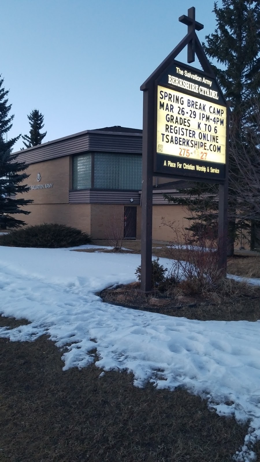 The Salvation Army Berkshire Citadel | 222 Sandarac Drive Northwest, Calgary, AB T3K 3T8, Canada | Phone: (403) 275-1827