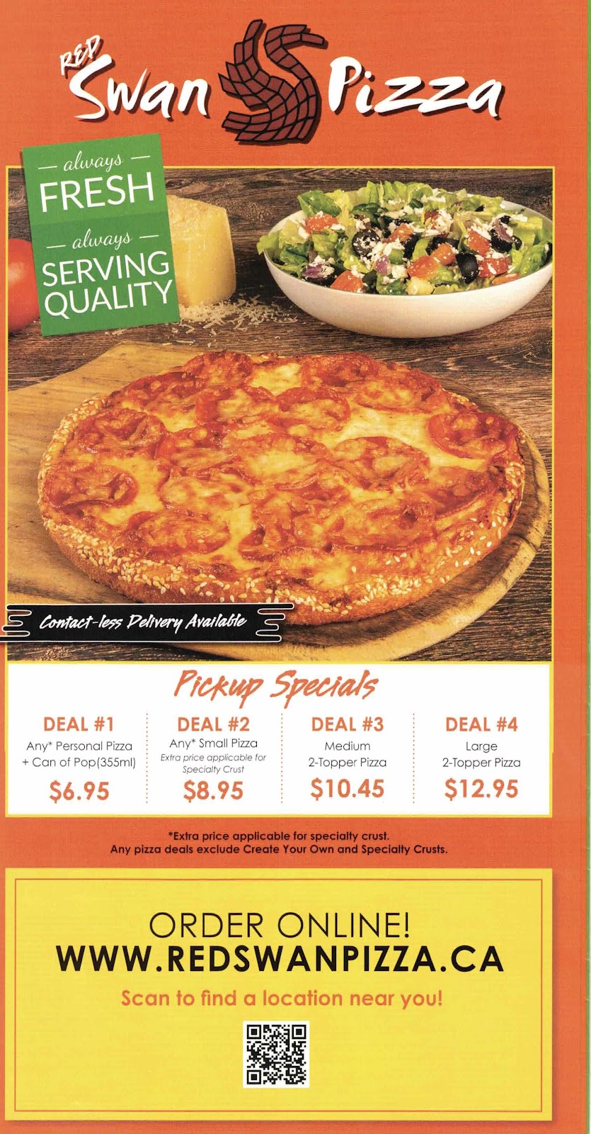 Red Swan Pizza | 4610 56 St Unit 104, Wetaskiwin, AB T9A 3M5, Canada | Phone: (780) 312-7484