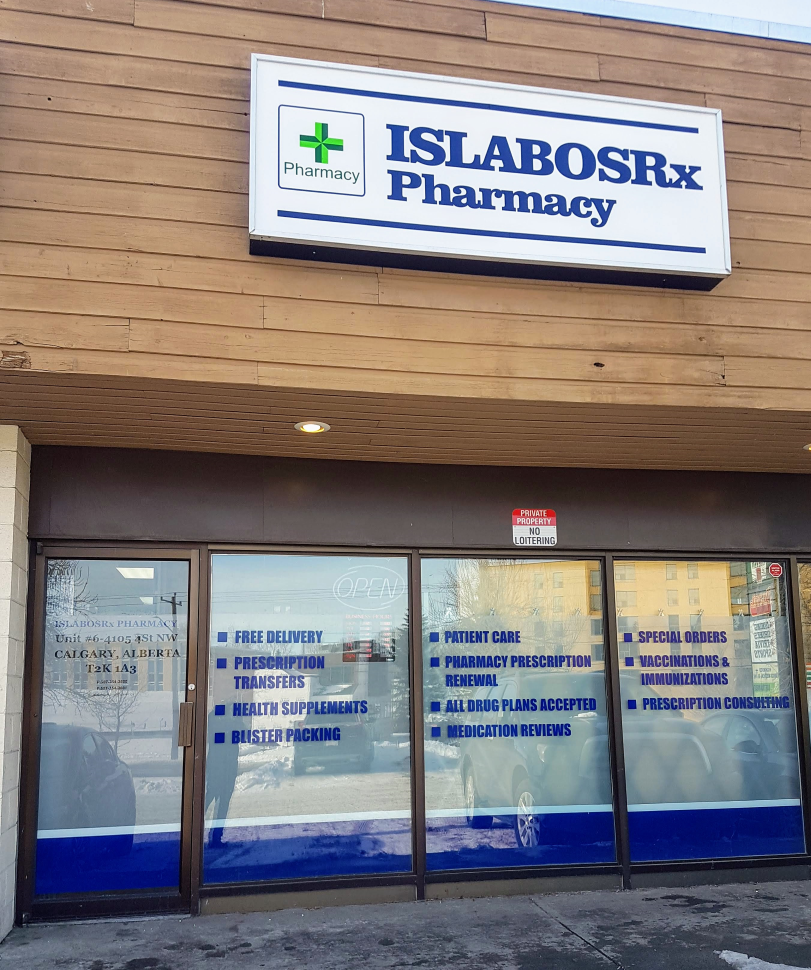 IslabosRx Pharmacy | 4105 4 St NW Unit 6, Calgary, AB T2K 1A3, Canada | Phone: (587) 354-2880