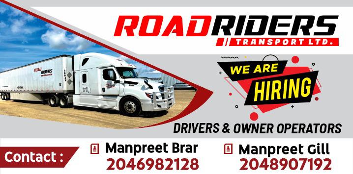 Roadriders Transport Ltd | 86 Golden Boy Ln, Winnipeg, MB R3W 0L9, Canada | Phone: (204) 890-7192