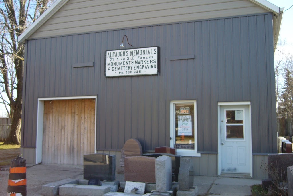 Alpaughs Memorials | 27 King St E, Forest, ON N0N 1J0, Canada | Phone: (519) 786-2261