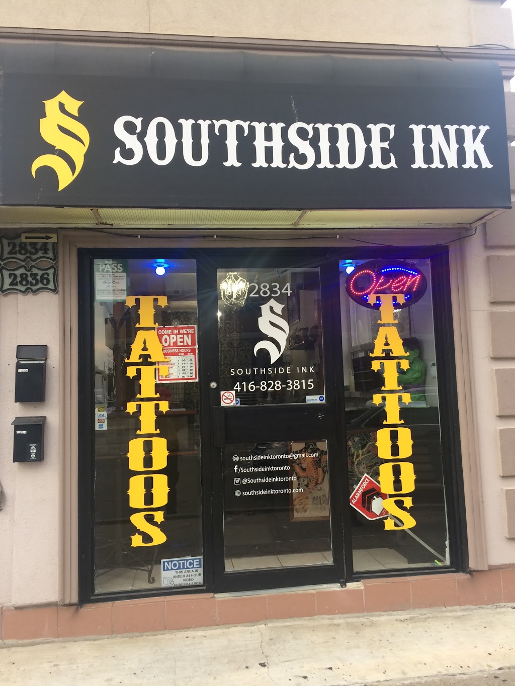 Southside Ink | 2834 Lake Shore Blvd W, Etobicoke, ON M8V 1H7, Canada | Phone: (416) 828-3815