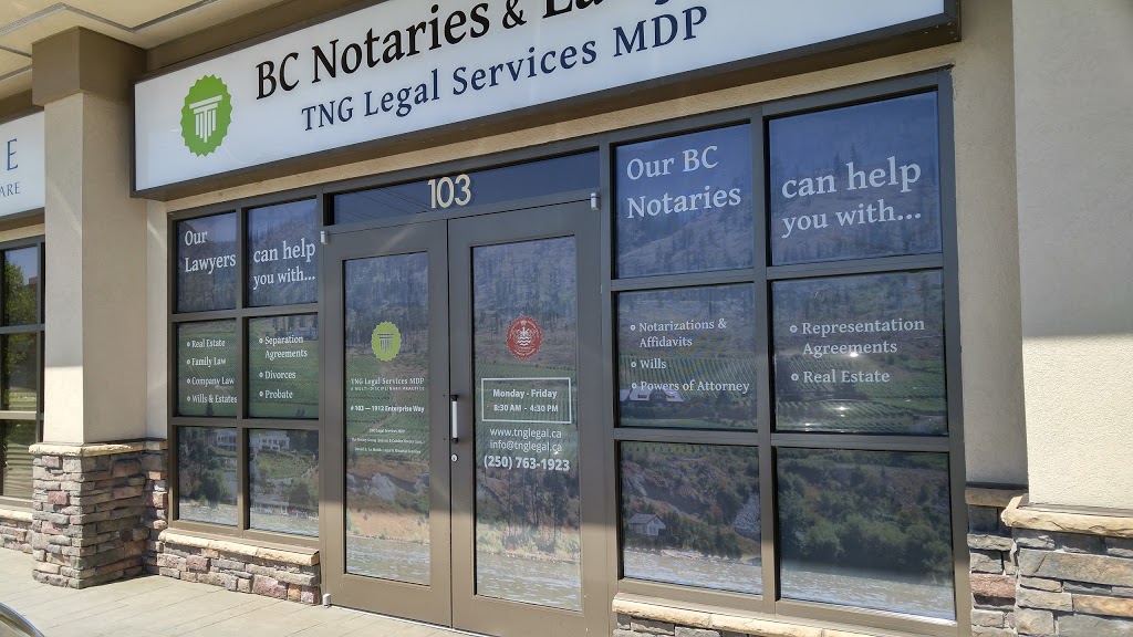 TNG Legal Services MDP - Kelowna - Enterprise & Spall | 1912 Enterprise Way # 103, Kelowna, BC V1Y 9S9, Canada | Phone: (250) 763-1923