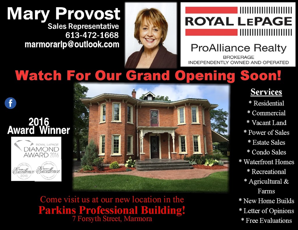Royal LePage ProAlliance Realty Brokerage | 7 Forsyth St, Marmora, ON K0K 2M0, Canada | Phone: (613) 472-1668