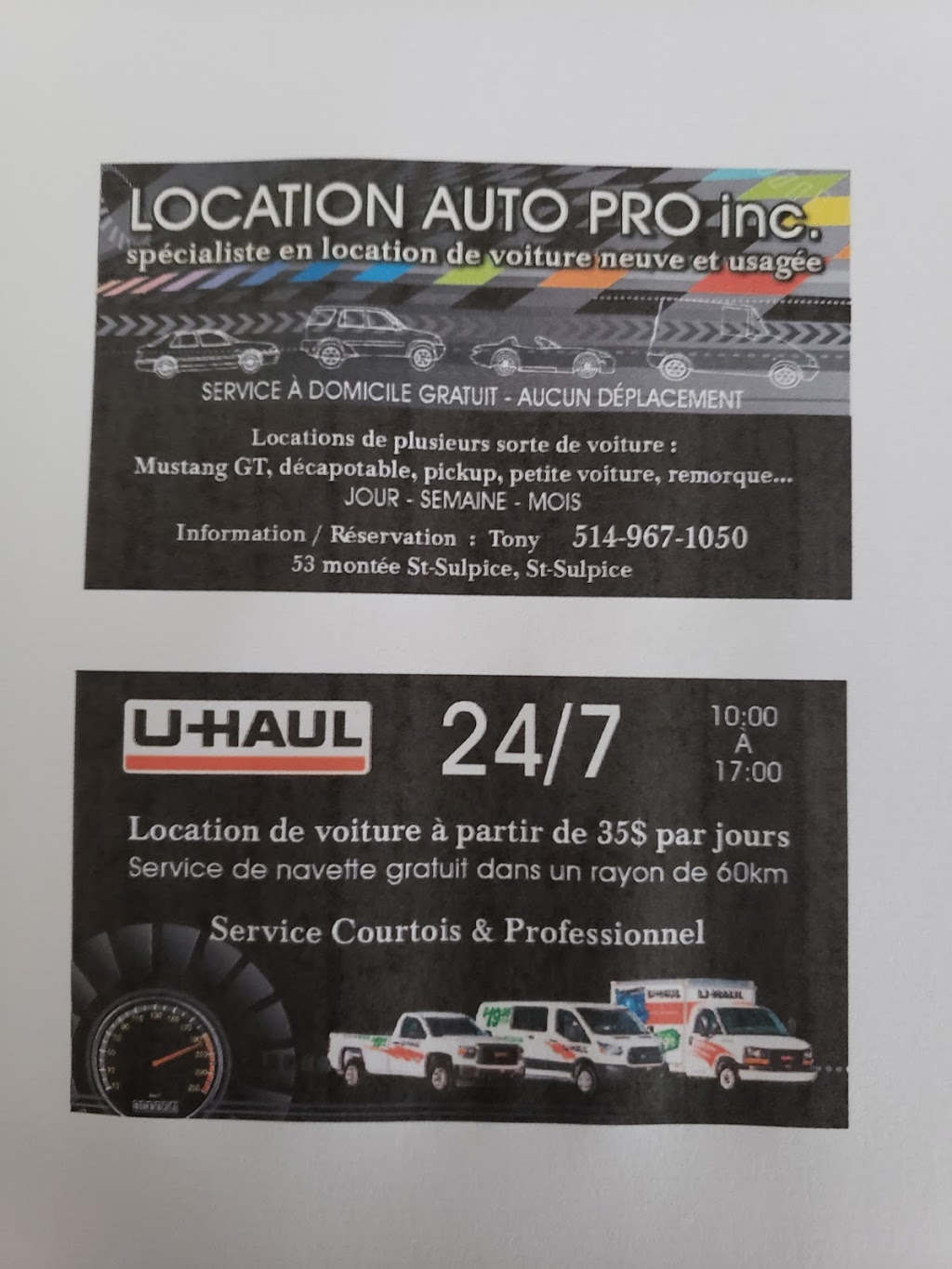 LOCATION AUTO PRO | 53 Montée de St Sulpice, Saint-Sulpice, QC J5W 4L3, Canada | Phone: (514) 967-1050